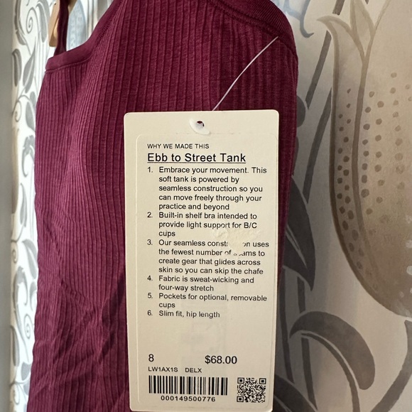 Women's Burgundy Tank Top - Picture 4 of 6